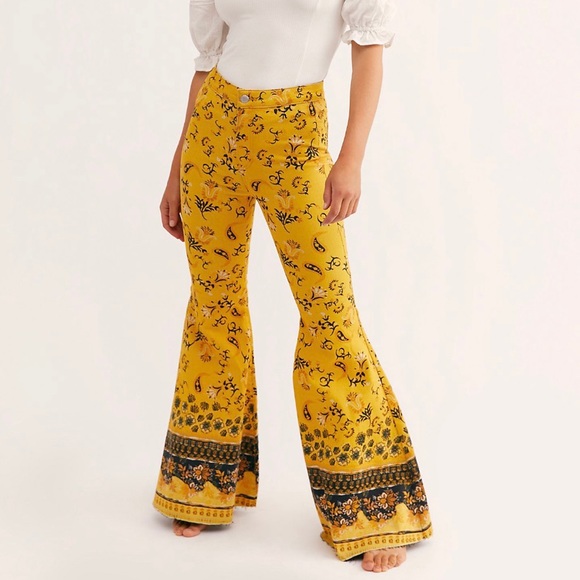 patterned flared pants